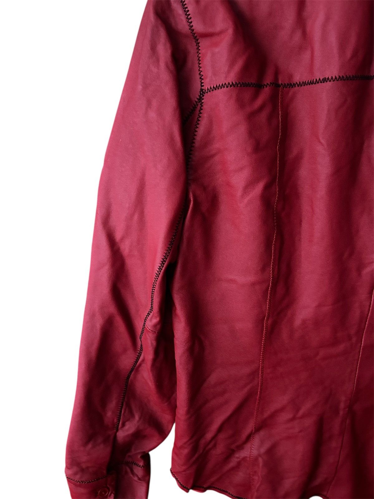 Willi Smith Vintage Willi Smith 100% Lamb Leather Shacket - Brick Red - Size XL / US 12-14 / IT 48-50 - 4 Thumbnail
