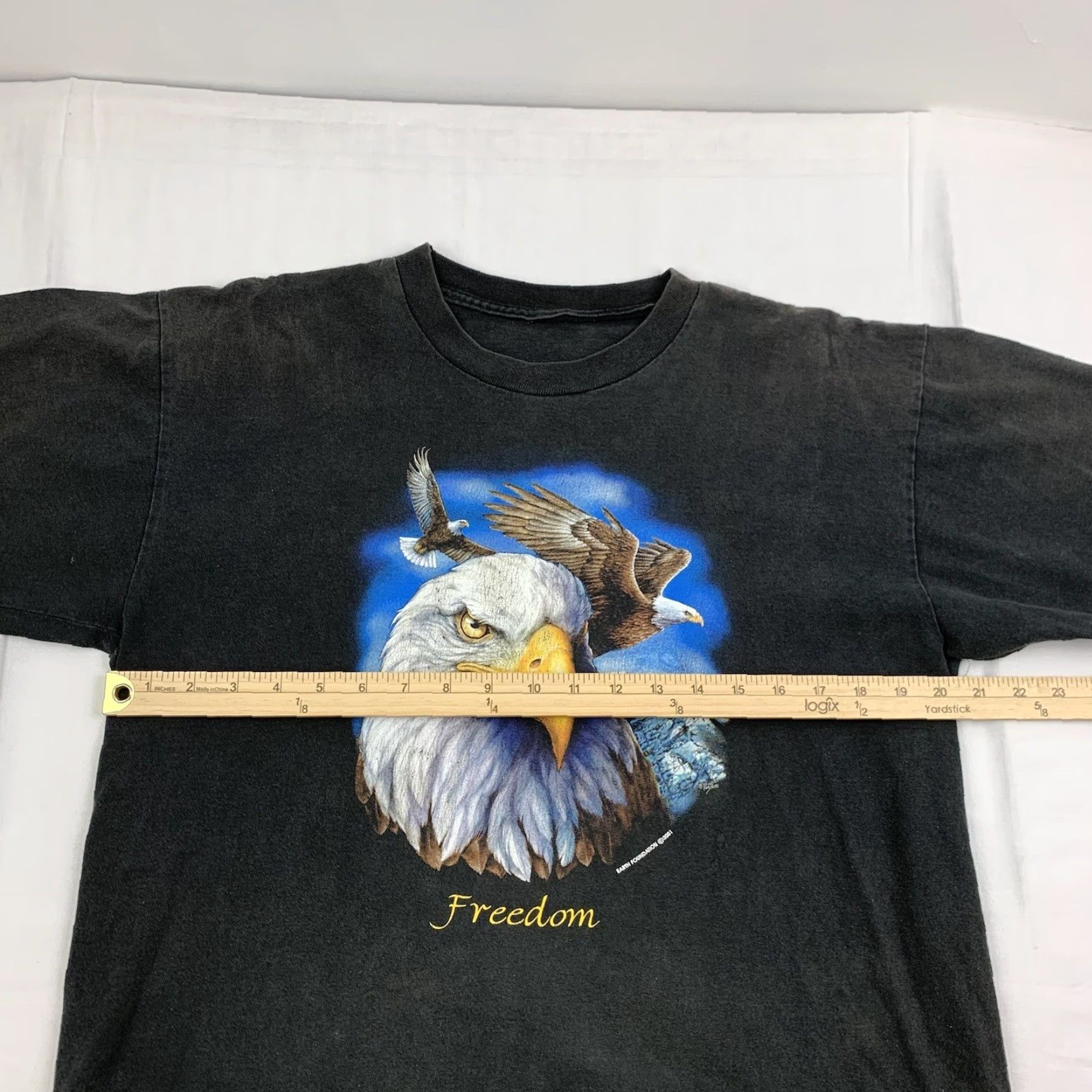 Vintage VINTAGE Bald Eagle Shirt Adult Medium Black USA 90s Nature Animals Freedom Y2K Faded Men Shirt M Black/Grey? Size US M / EU 48-50 / 2 - 7 Thumbnail