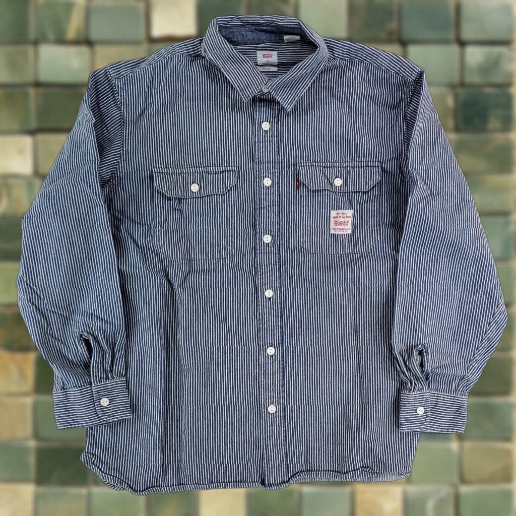 Levi's **Levi's XL Blue Denim Striped Button Up Workwear Mens** User: Levi's XL Blue Denim Striped Button Up Workwear Mens Size US XL / EU 56 / 4 - 1 Thumbnail