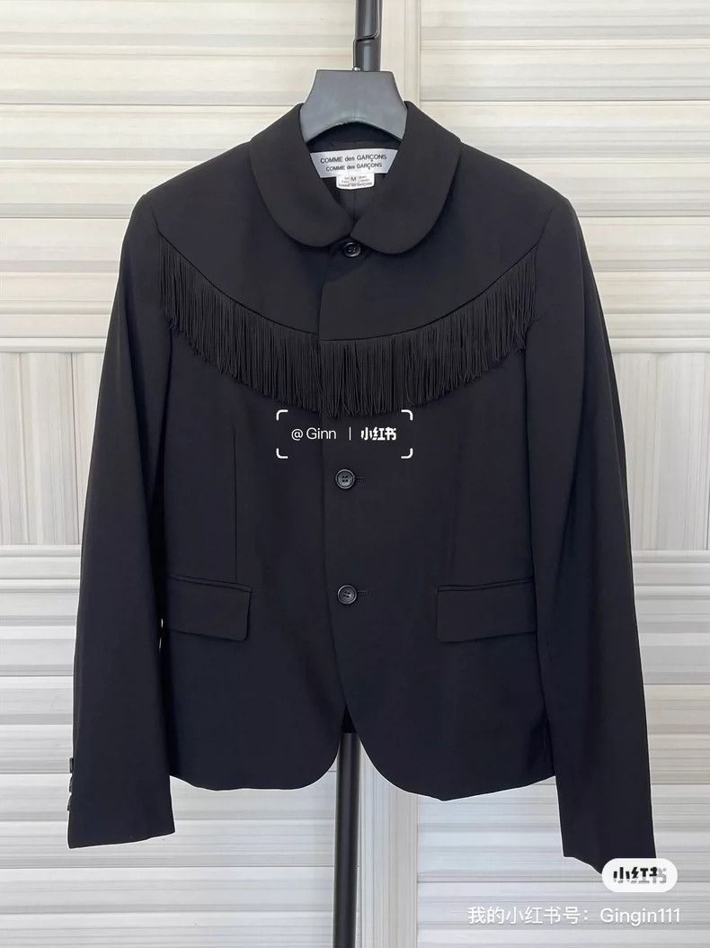 Comme des Garcons Comme Des Garcons Fringed crew neck black suit with curved Size XS / US 0-2 / IT 36-38 - 1 Thumbnail