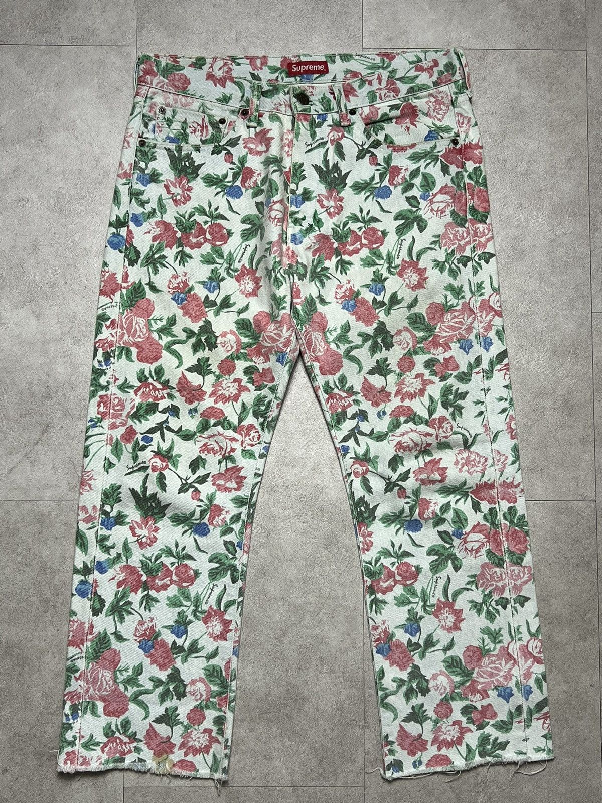 Supreme SS16 Supreme Levis 505 Roses Denim Jeans | Grailed