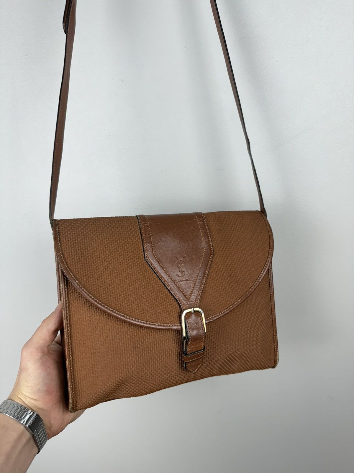 Leather × Yves Saint Laurent Leather bag Yves Saint Laurent original casual luxury item Size ONE SIZE - 2 Thumbnail