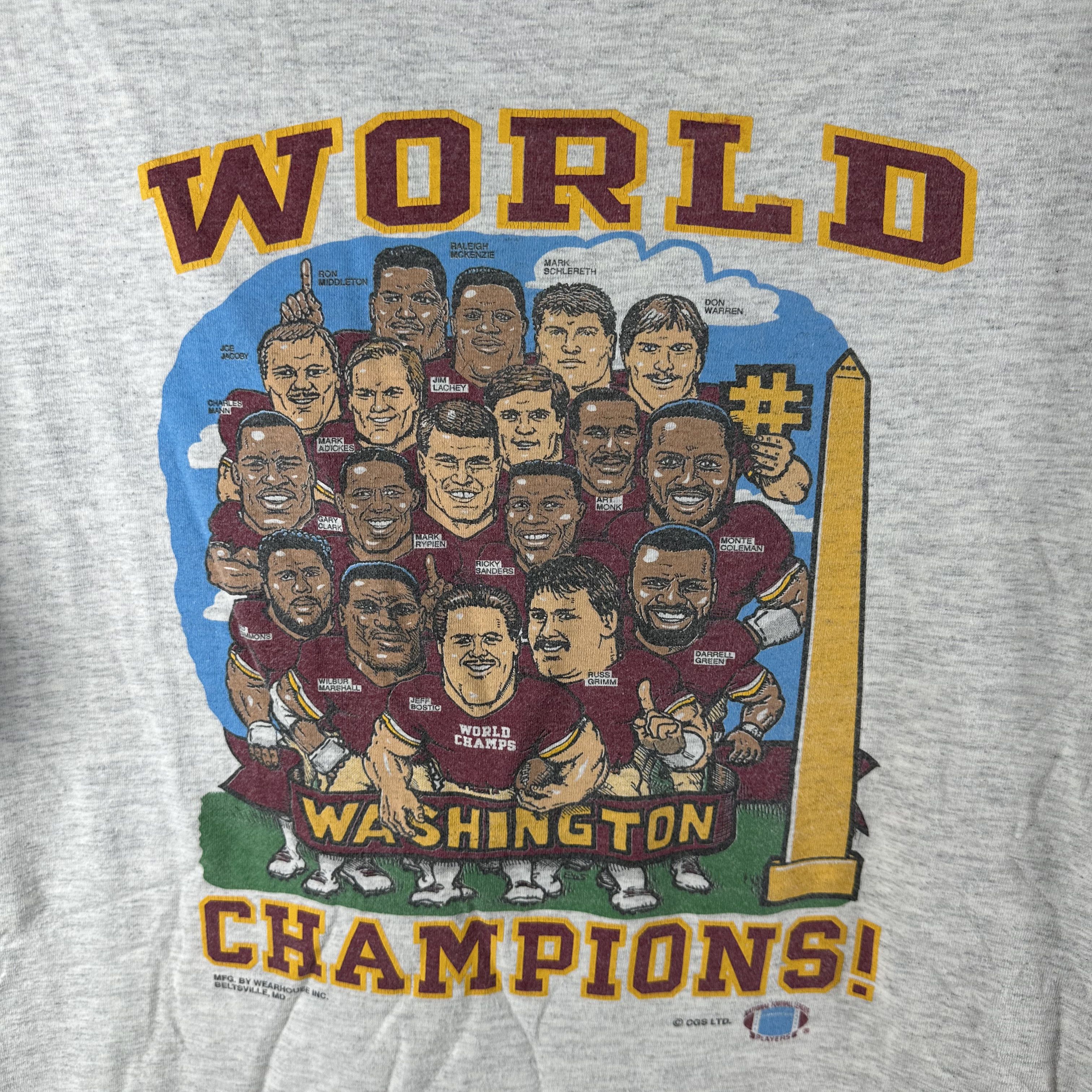 Vintage 90s Washington Redskins NFL World Champions Caricature Tee Size US XXL / EU 58 / 5 - 2 Thumbnail