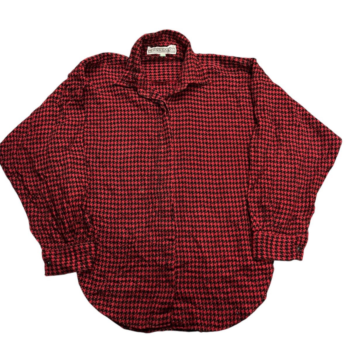 Norma Kamali 💎Norma Kamali Gingham Designer Flannel Button Ups Size L / US 10 / IT 46 - 1 Thumbnail