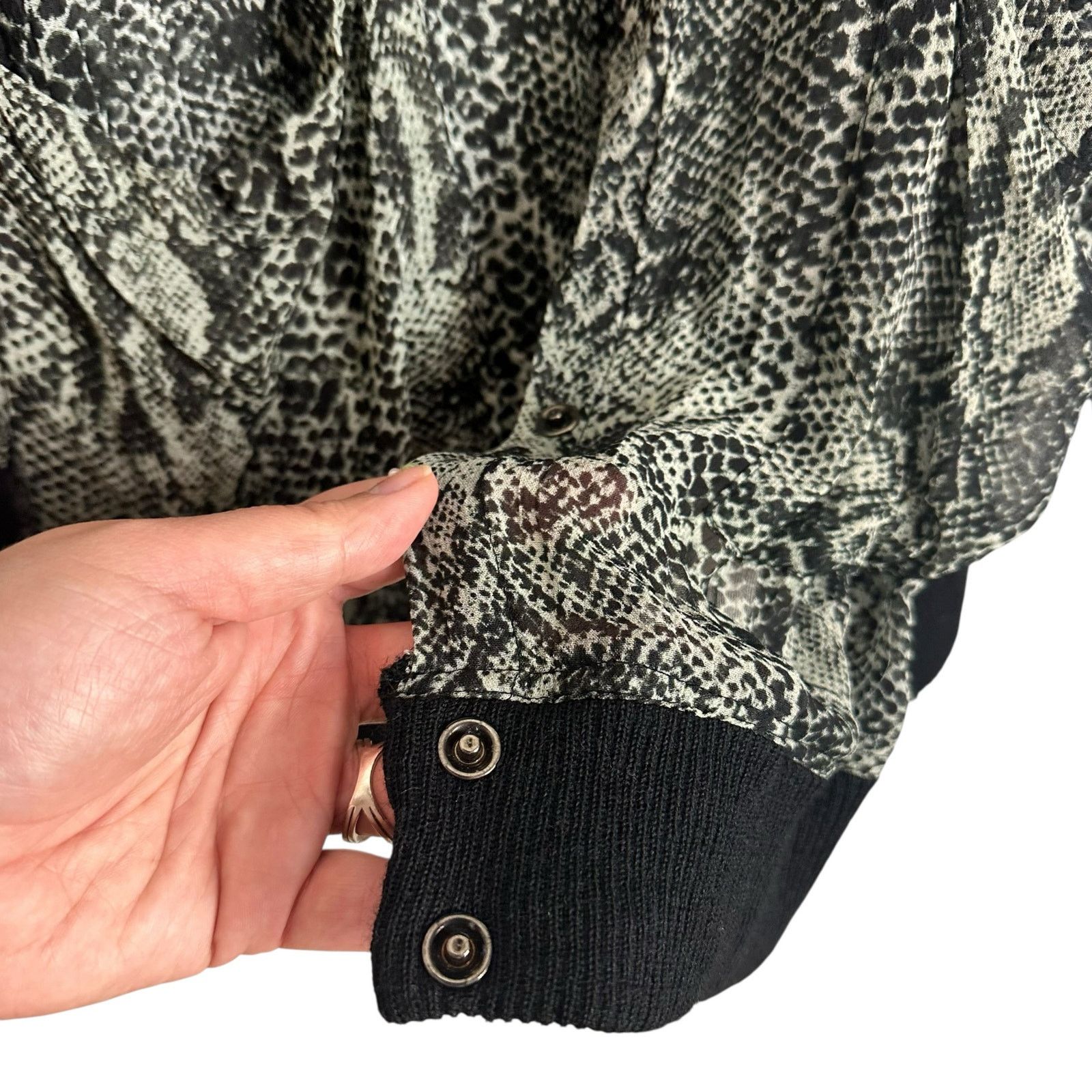 Free People Free People Lori Bomber Jacket Oversized Sz M Black Sheer Size M / US 6-8 / IT 42-44 - 8 Thumbnail