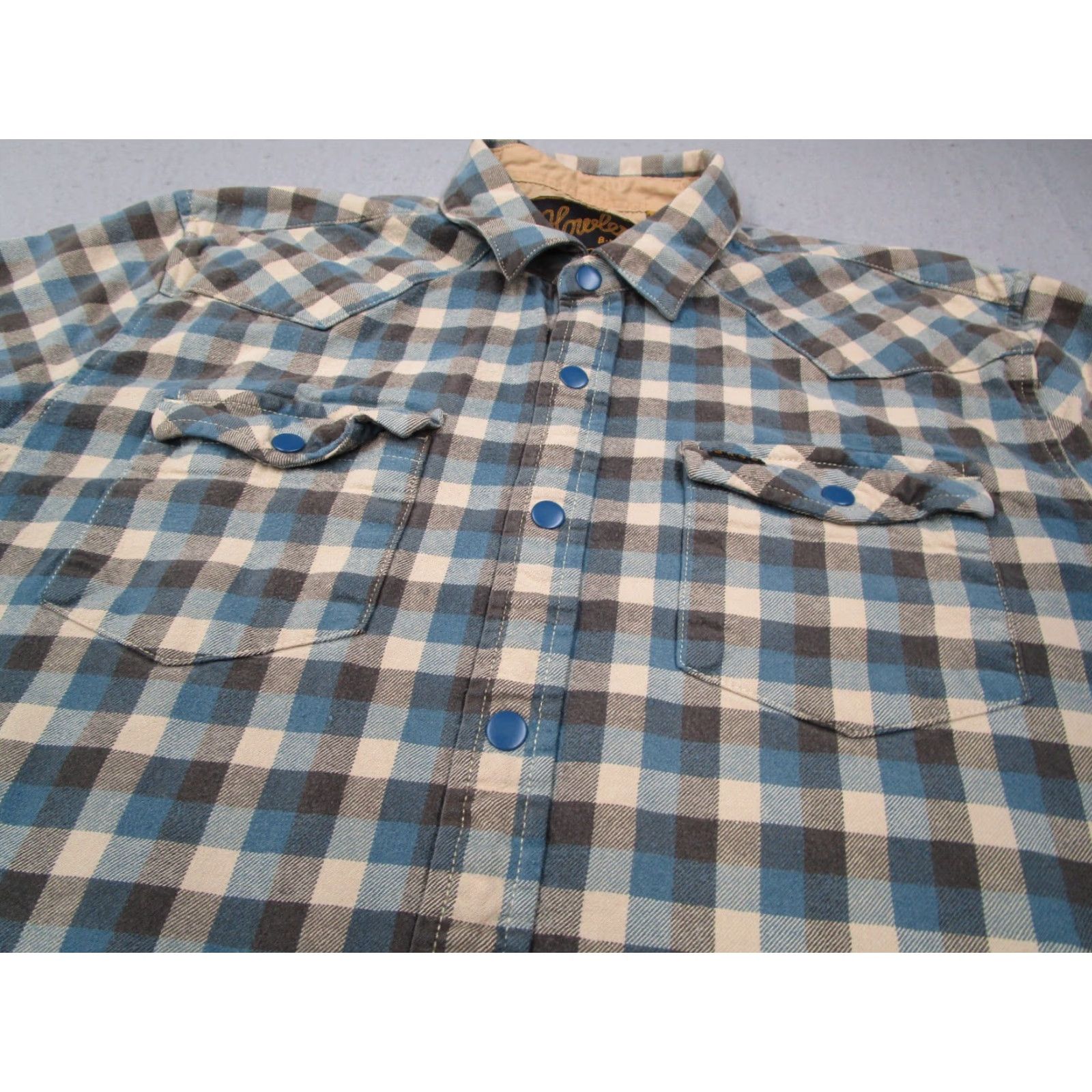 Howler Brothers Howler Brothers Shirt Mens Medium Blue Check Snap Front Workwear Hike Yoke Rancher Size US M / EU 48-50 / 2 - 2 Thumbnail
