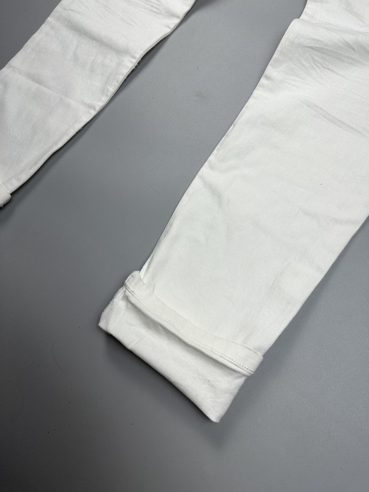 Scotch & Soda Scotch&Soda White solid Jeans Tapered Fit Large Size US 33 - 3 Thumbnail