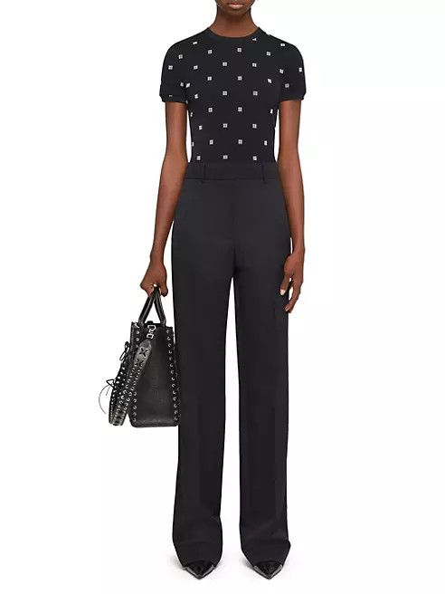 Givenchy o1srvl11e0924 Double Layered Slim Fit T-Shirt 4G Tulle Black Size L / US 10 / IT 46 - 2 Thumbnail