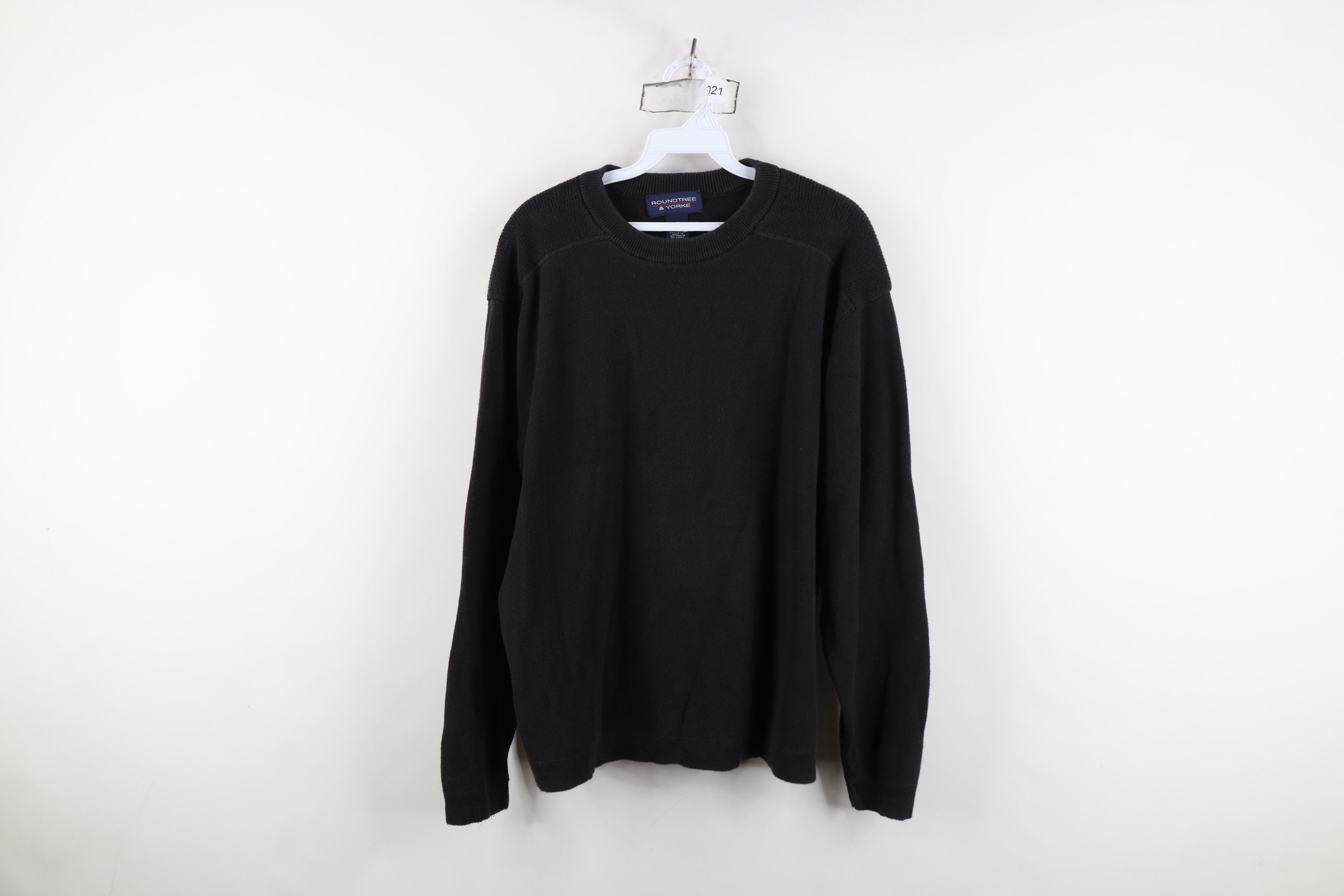 Vintage Vintage 90s Y2K Streetwear Fit Cotton Knit Sweater Black Size US XL / EU 56 / 4 - 1 Thumbnail