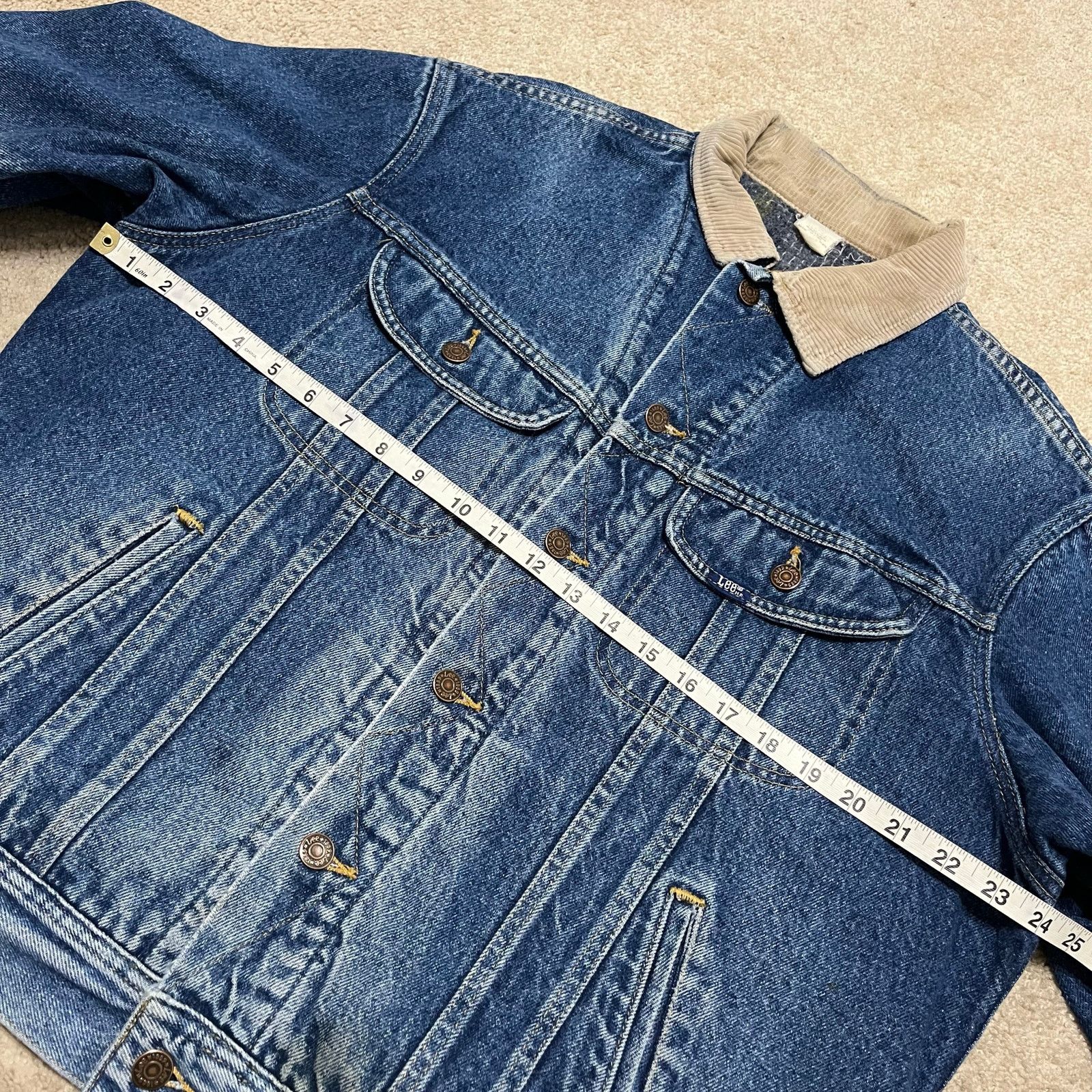 Lee Vintage 1989 Lee Blanket Lined Denim Jacket Corduroy Collar Size US L / EU 52-54 / 3 - 9 Thumbnail