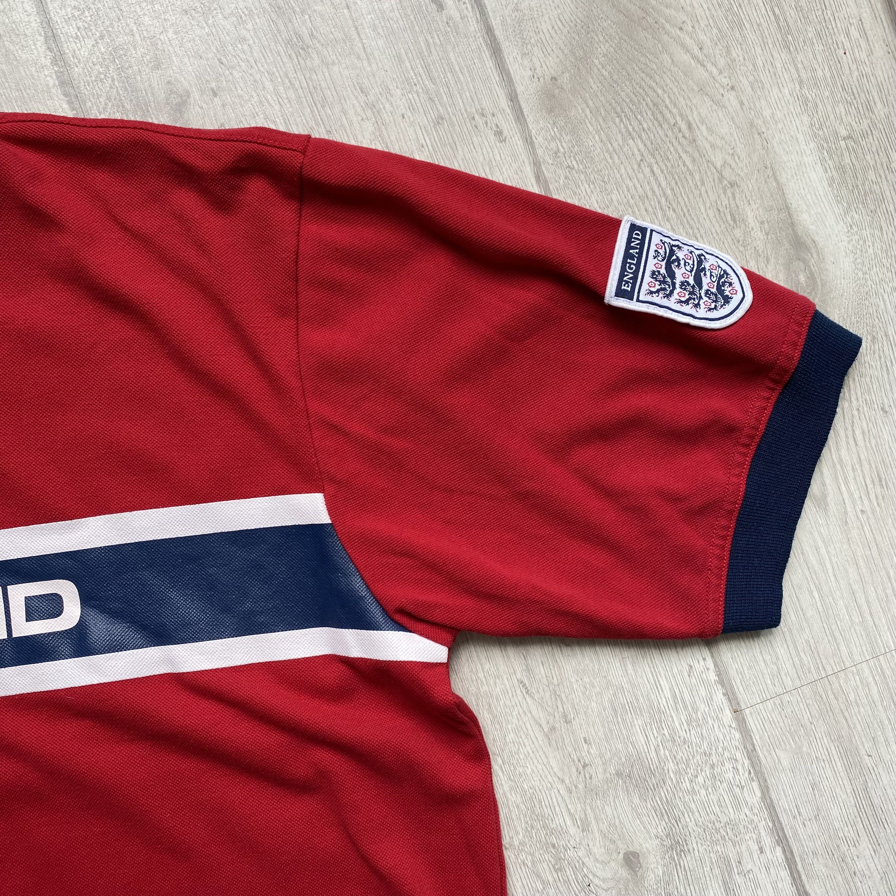 Reebok ⚽️ Vintage 90s England Union Soccer Boxy Polo Jersey Admiral Size US L / EU 52-54 / 3 - 6 Thumbnail