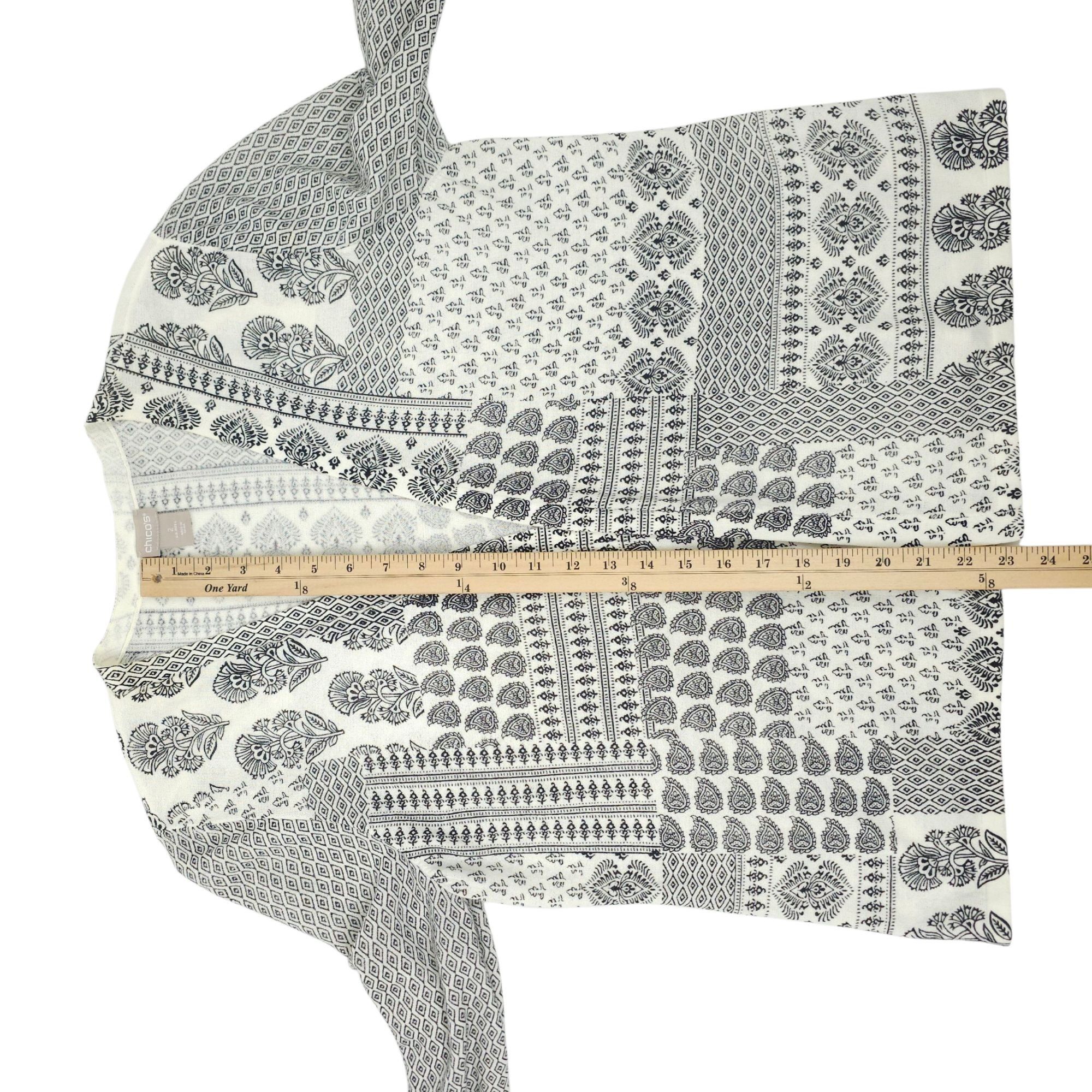 Chicos Chicos Open Front Cardigan Womens Size 2 US L Ruched Sleeve Size L / US 10 / IT 46 - 5 Thumbnail