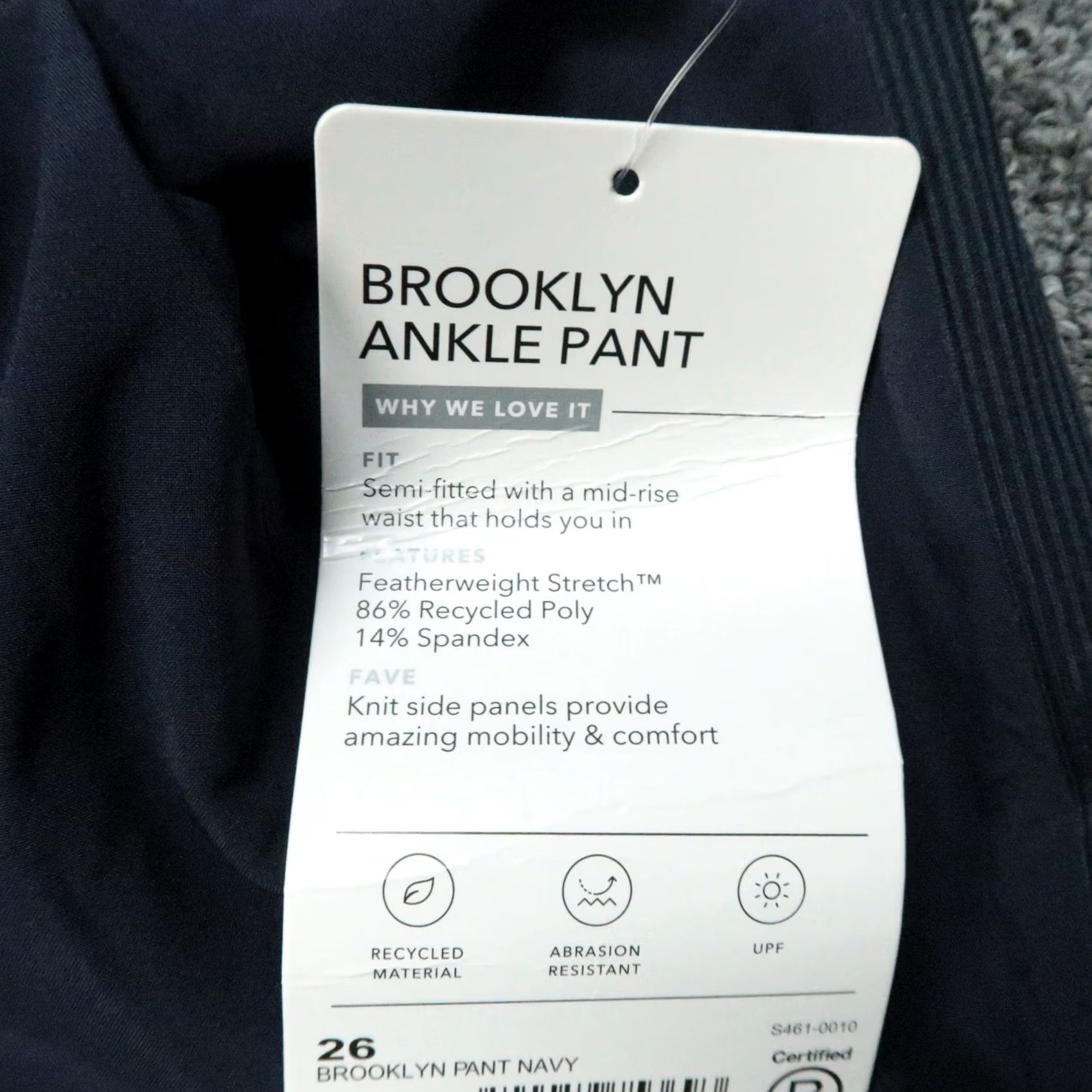 Athleta Athleta Pants Womens 26 Navy Blue Brooklyn Ankle Pant Performance Athletic Size 26" / US 2 / IT 38 - 3 Thumbnail