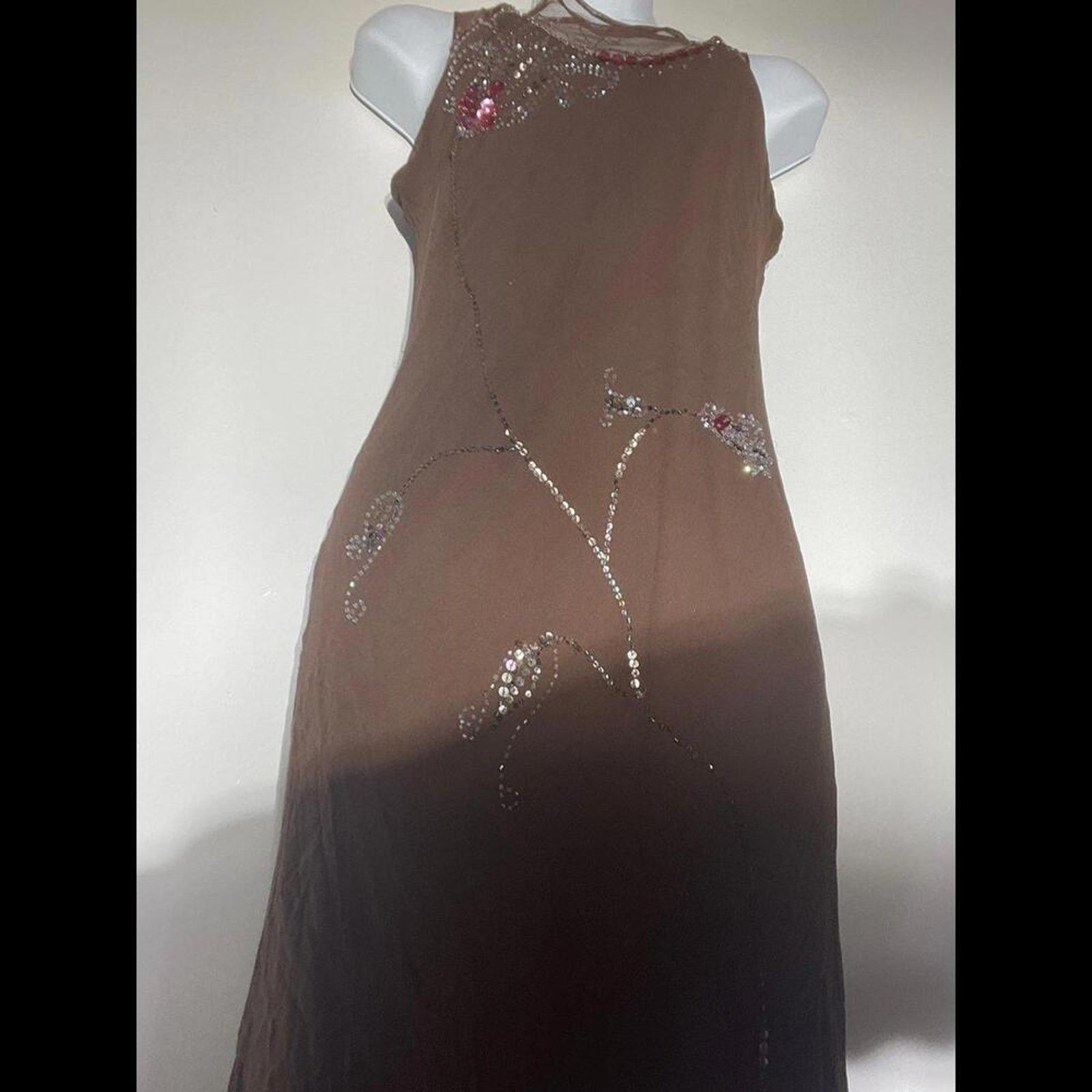 Other Dress gown Brown Ticker Bell with beaded accent florals Size S / US 4 / IT 40 - 5 Thumbnail