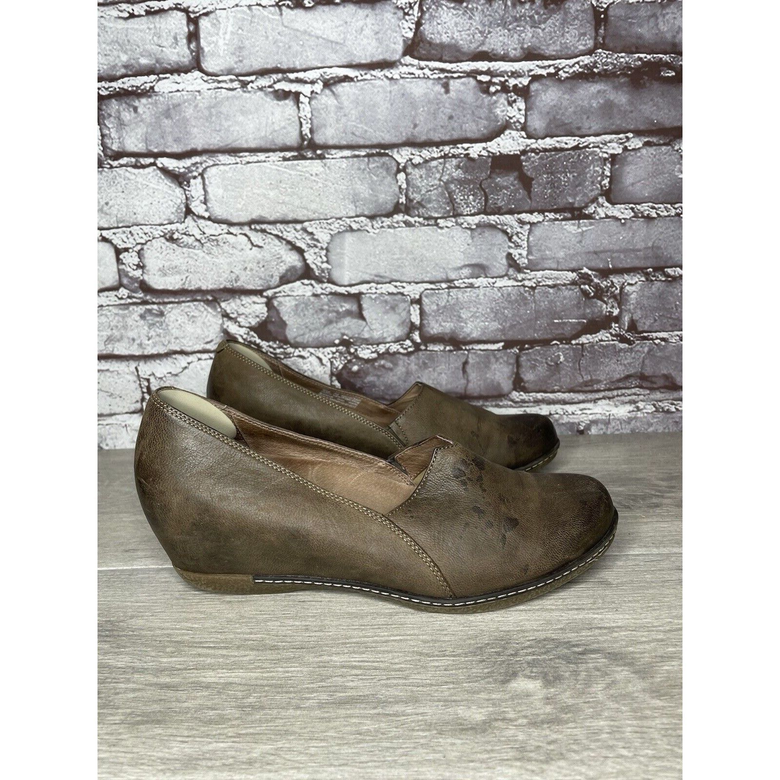 Other Dansko Brown Leather Comfort Casual Slip On Wedge Shoes Wome Size US 9 / IT 39 - 21 Thumbnail