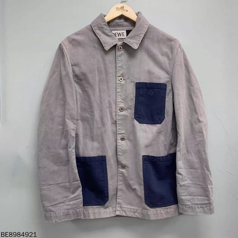 LOEWE Colorful denim single row button long sleeve shirt c