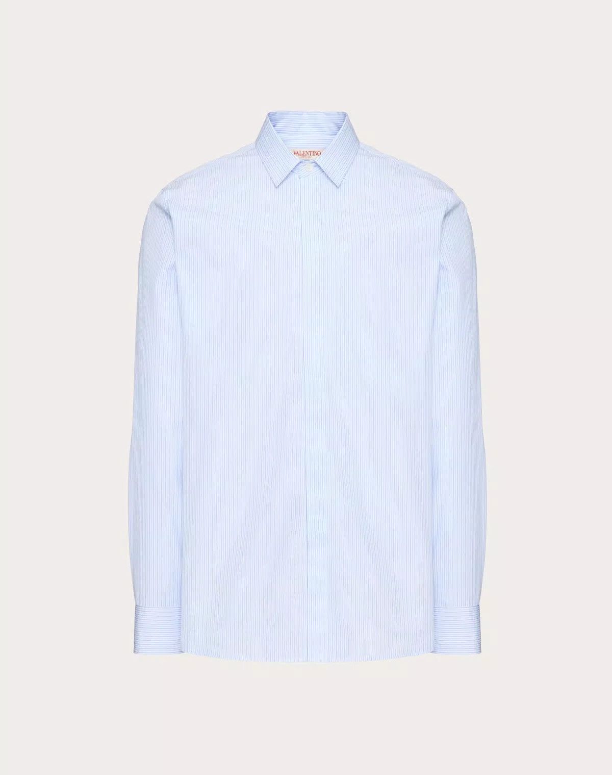 Valentino oc11z0725 Cotton Shirt in White/Blue Size US XL / EU 56 / 4 - 1 Thumbnail