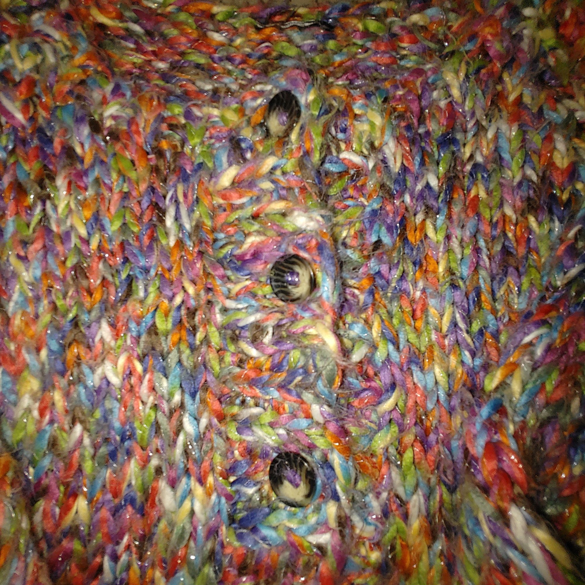 Other Cardigan Sweater XL Multicolor Oversize Cropped Chunky Knit Size XXL / US 16-18 / IT 52-54 - 10 Thumbnail