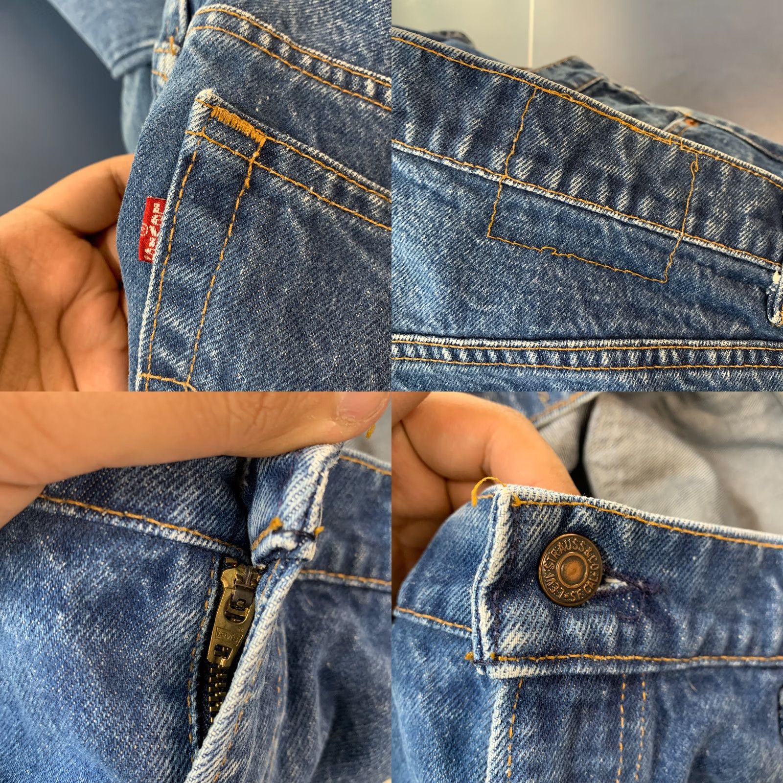 Levi's Levis 505 Jeans Mens Blue Denim Straight Leg USA VTGs 80s Size 38x31 Fits 36x29 Size US 38 / EU 54 - 9 Thumbnail