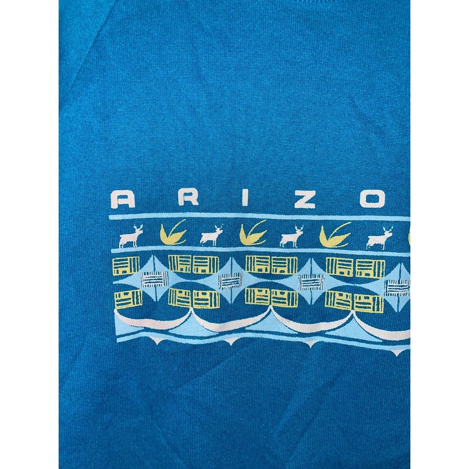 Jerzees Vintage Arizona Crewneck Deer Native Blue Sweatshirt VTG 80s Size US M / EU 48-50 / 2 - 3 Thumbnail