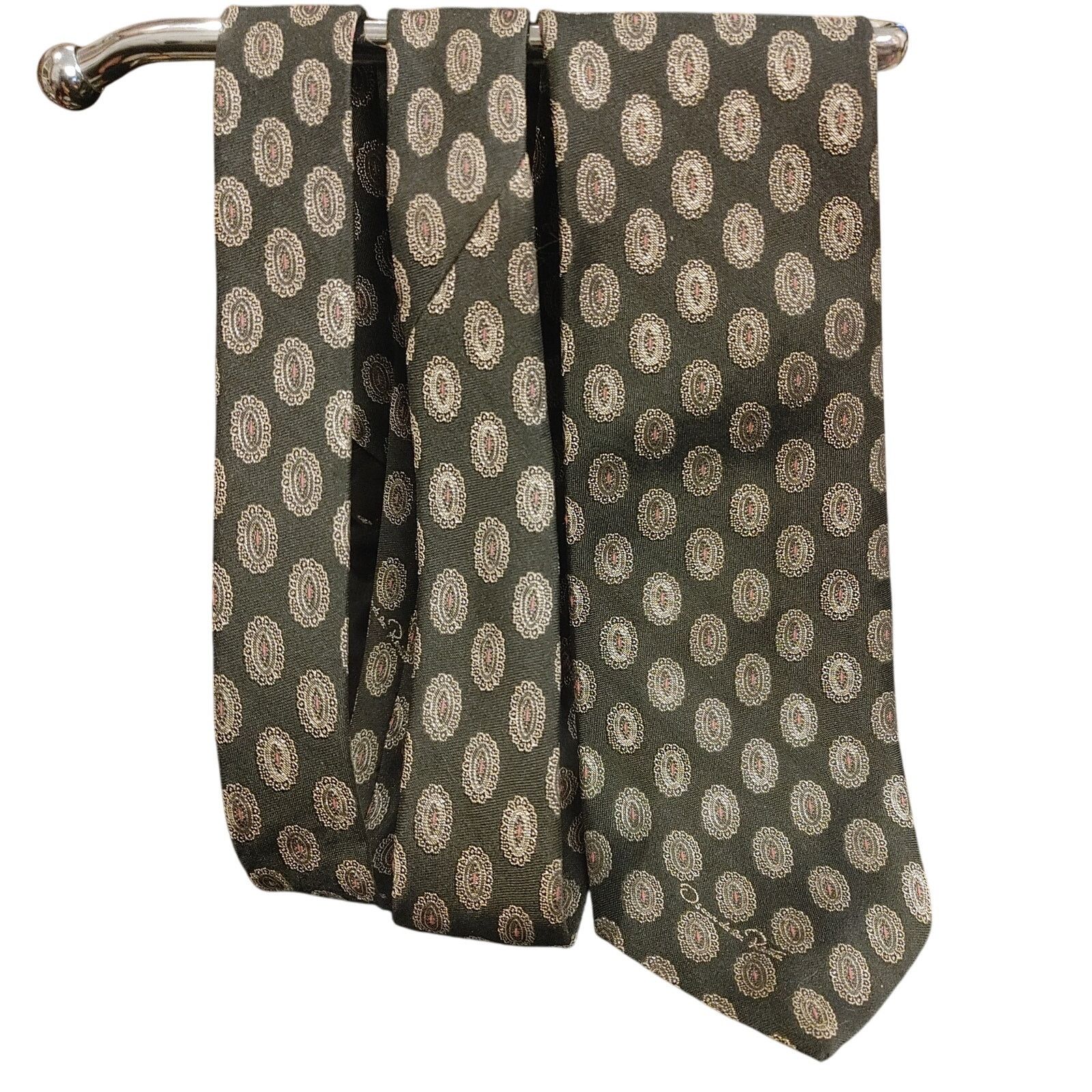 Other VTG Oscar De La Renta Dark Green/Gold Paisley Tie Size ONE SIZE - 1 Thumbnail