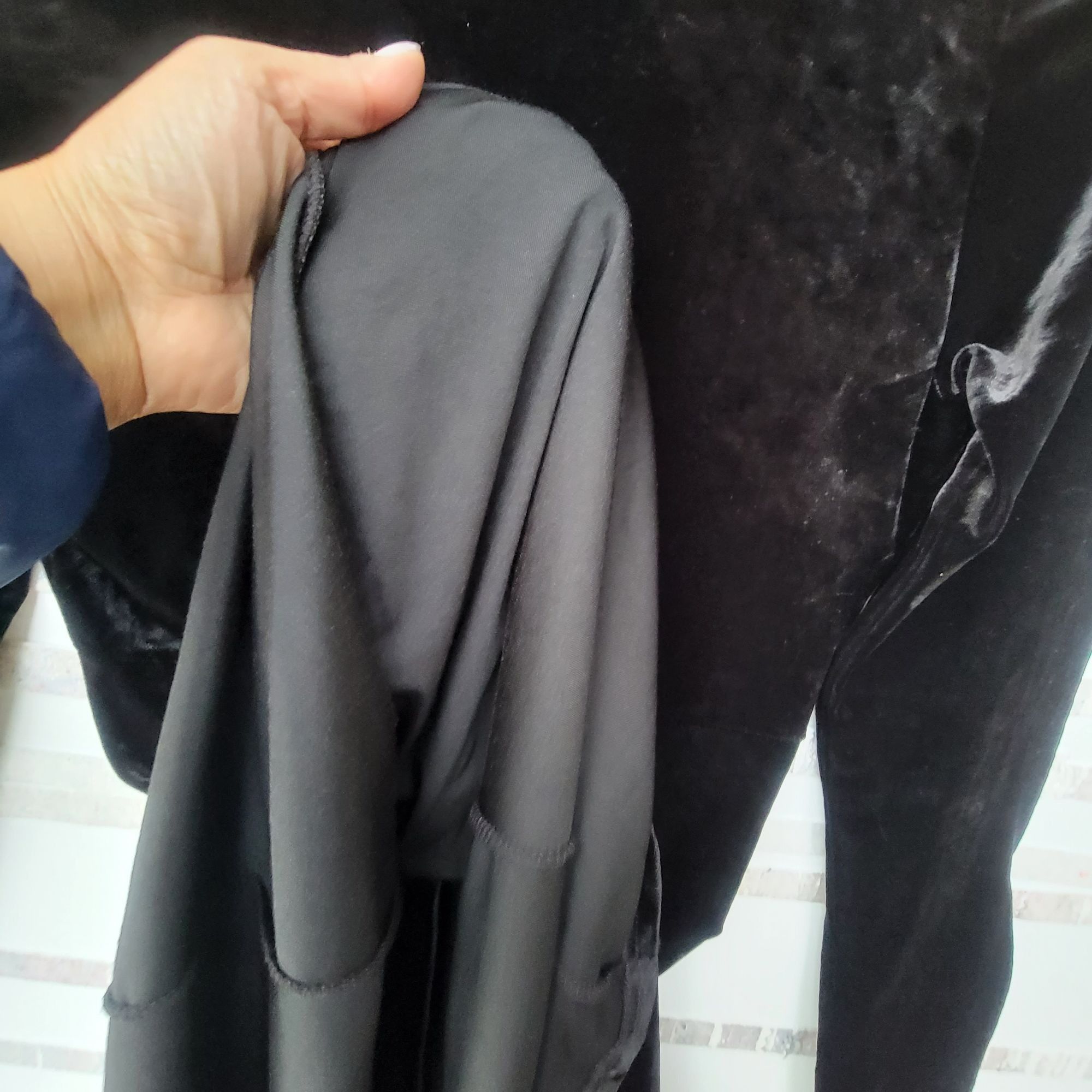 Other ⭐Luly Size S Women's Vintage Gray Crushed Velvet Dress Long Size S / US 4 / IT 40 - 6 Thumbnail