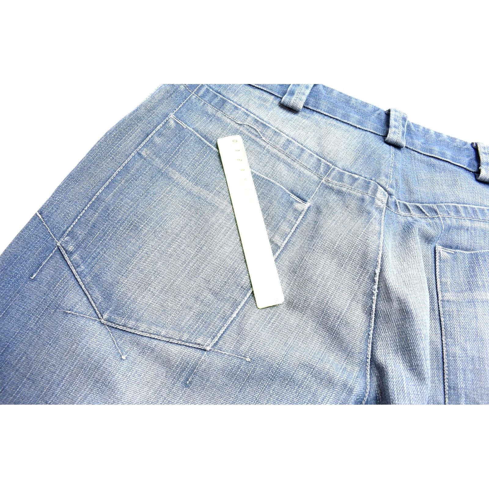 Vintage ARMANI JEANS Men's Jeans W33 Straight Fit Blue Zip Fly Fade Effect Whiskers Size US 33 - 7 Thumbnail
