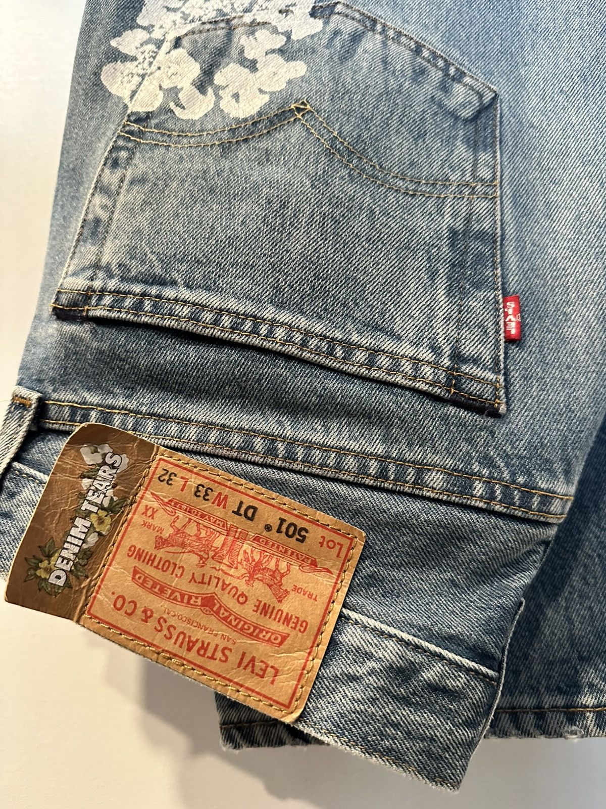 DENIM TEARS × Levi's Denim Tears × Levi's 501 "Cotton Wreath" Jeans Size US 33 - 3 Thumbnail