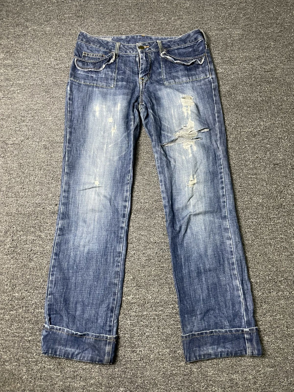 Japanese Brand × Vintage NUSY JEANS Brand Ripped Distressed Denim (83) Size US 32 / EU 48 - 1 Thumbnail