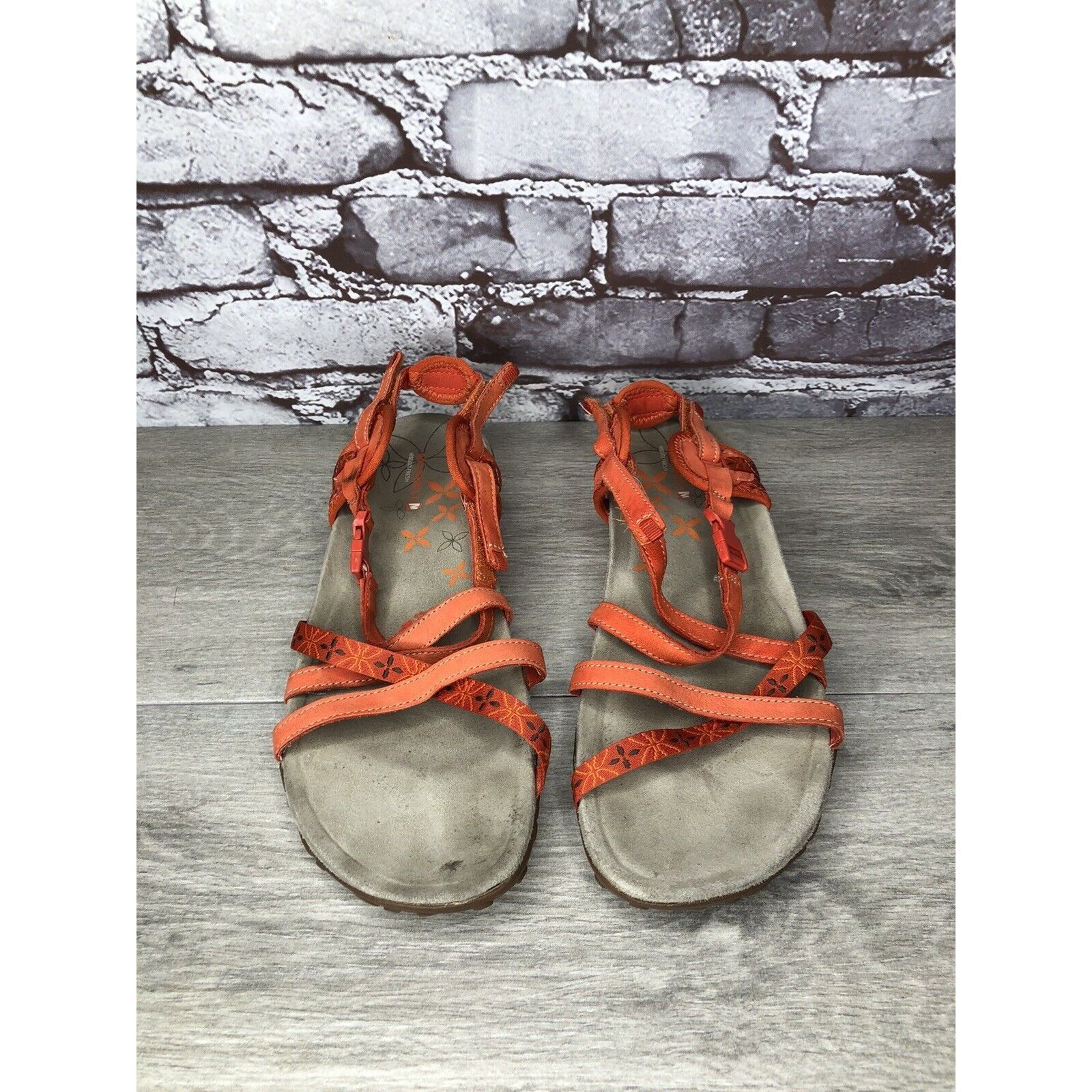 Merrell Merrell Terran Lattice Orange Strappy Hook & Loop Sandals Wo Size US 10 / IT 40 - 13 Thumbnail