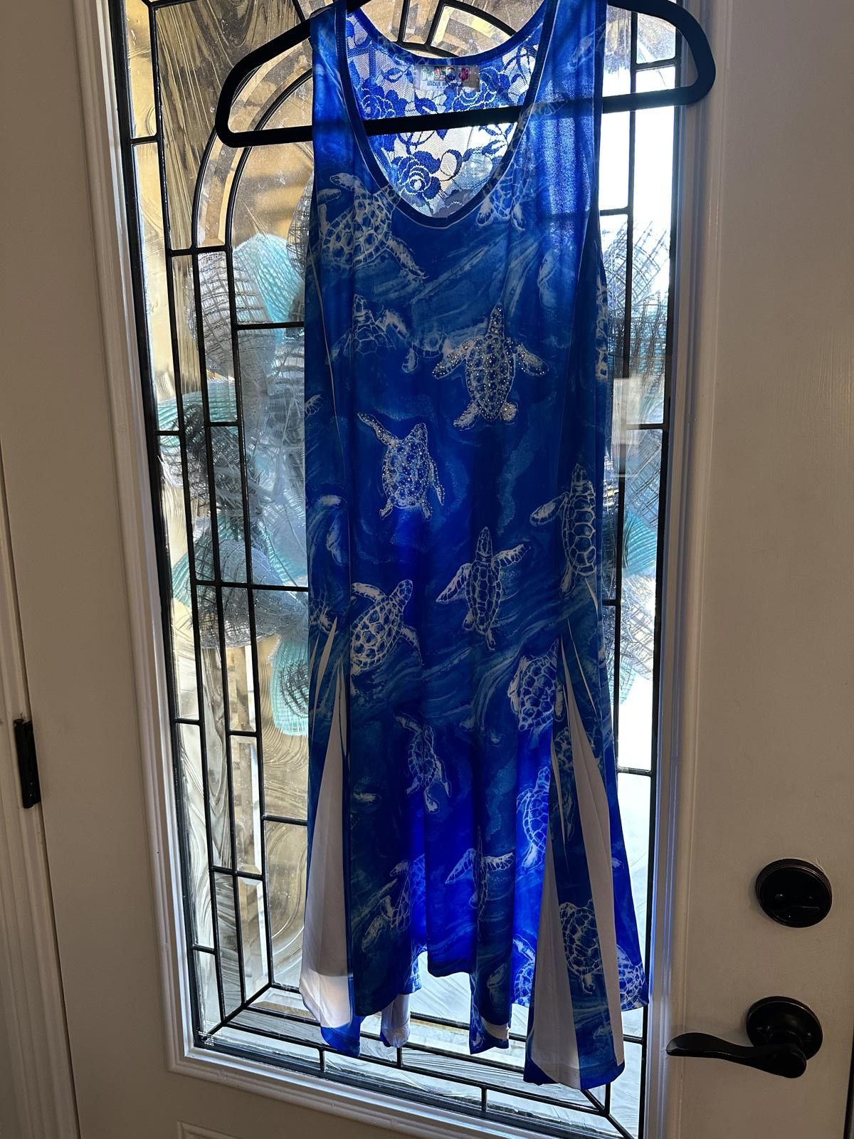 Designer India Boutique Blue Turtle Print Dress Size M / US 6-8 / IT 42-44 - 4 Thumbnail