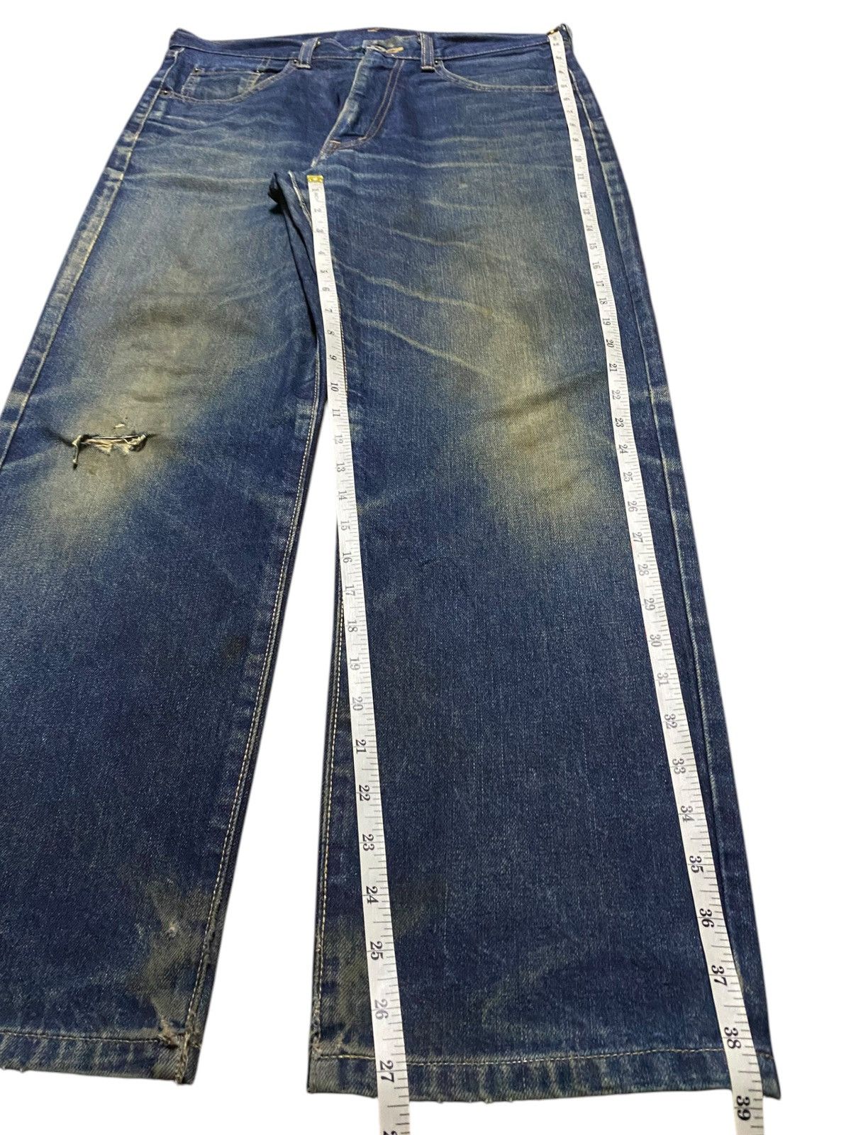 Men's Wearhouse Vintage Unique Clothing Warehouse Mud Wash Loose Jeans Size US 33 - 14 Thumbnail