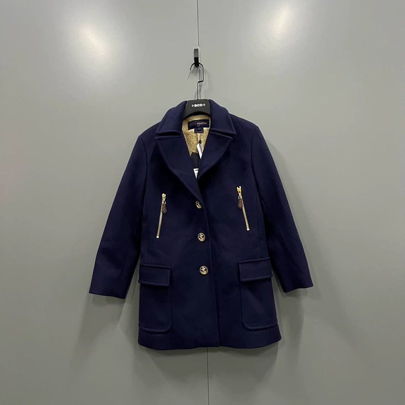 Louis Vuitton Louis Vuitton size 34 Navy blue lambswool coat 2501-Nextarr Size US M / EU 48-50 / 2 - 1 Thumbnail