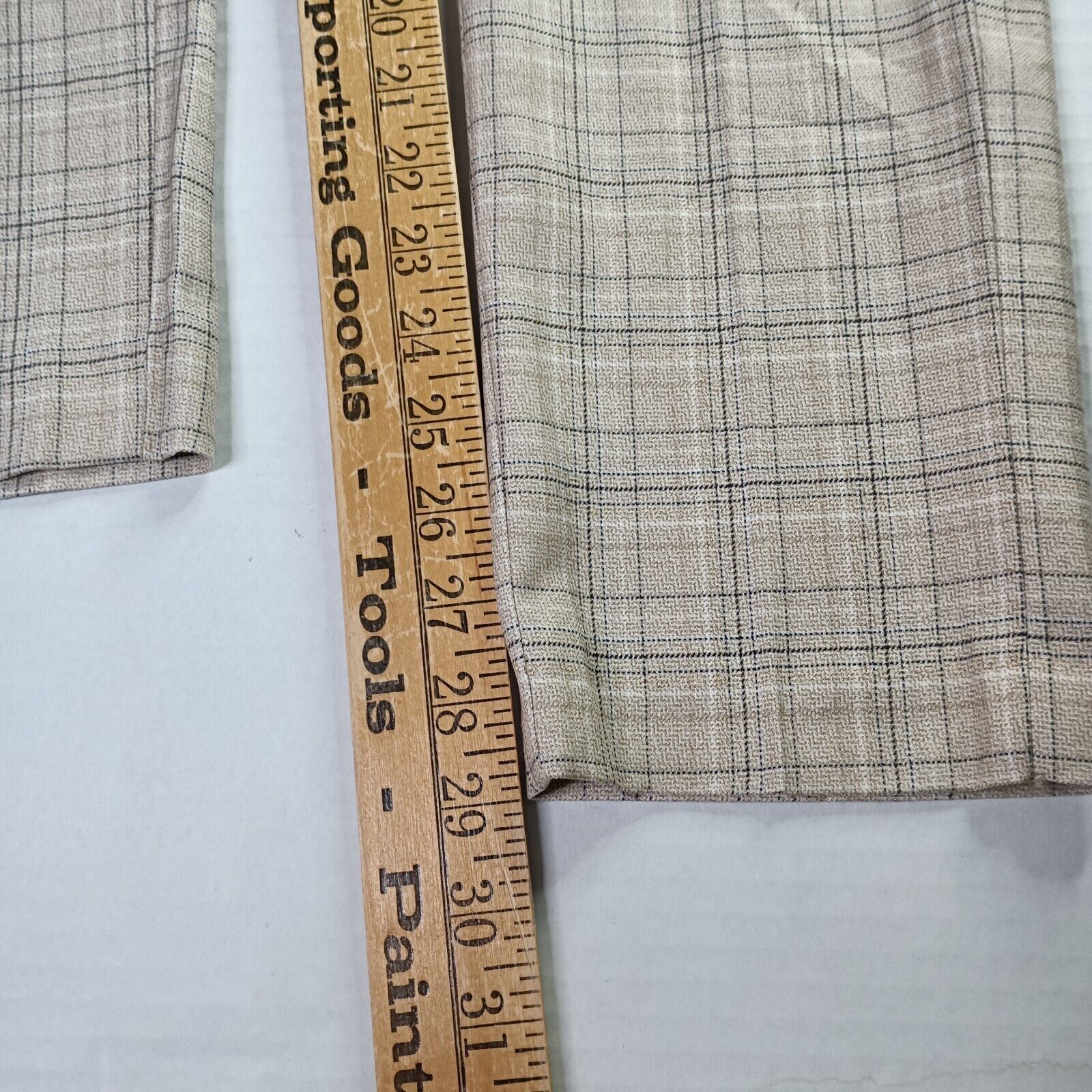 Boohoo Man Boohoo 32S Skinny Check Suit Trouser Stone Plaid Pants Size US 32 / EU 48 - 2 Thumbnail