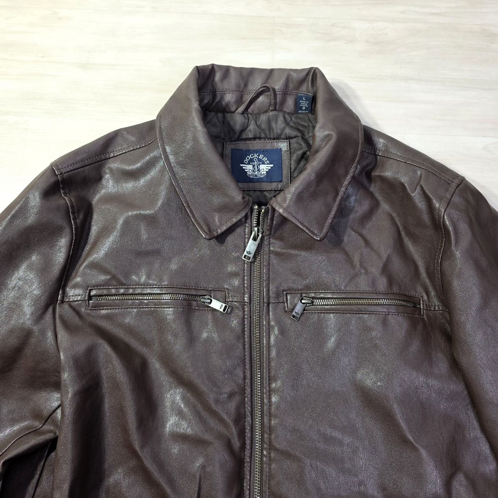 Dockers Dockers Mens James Faux Leather Jacket Brown Large Size US L / EU 52-54 / 3 - 3 Thumbnail