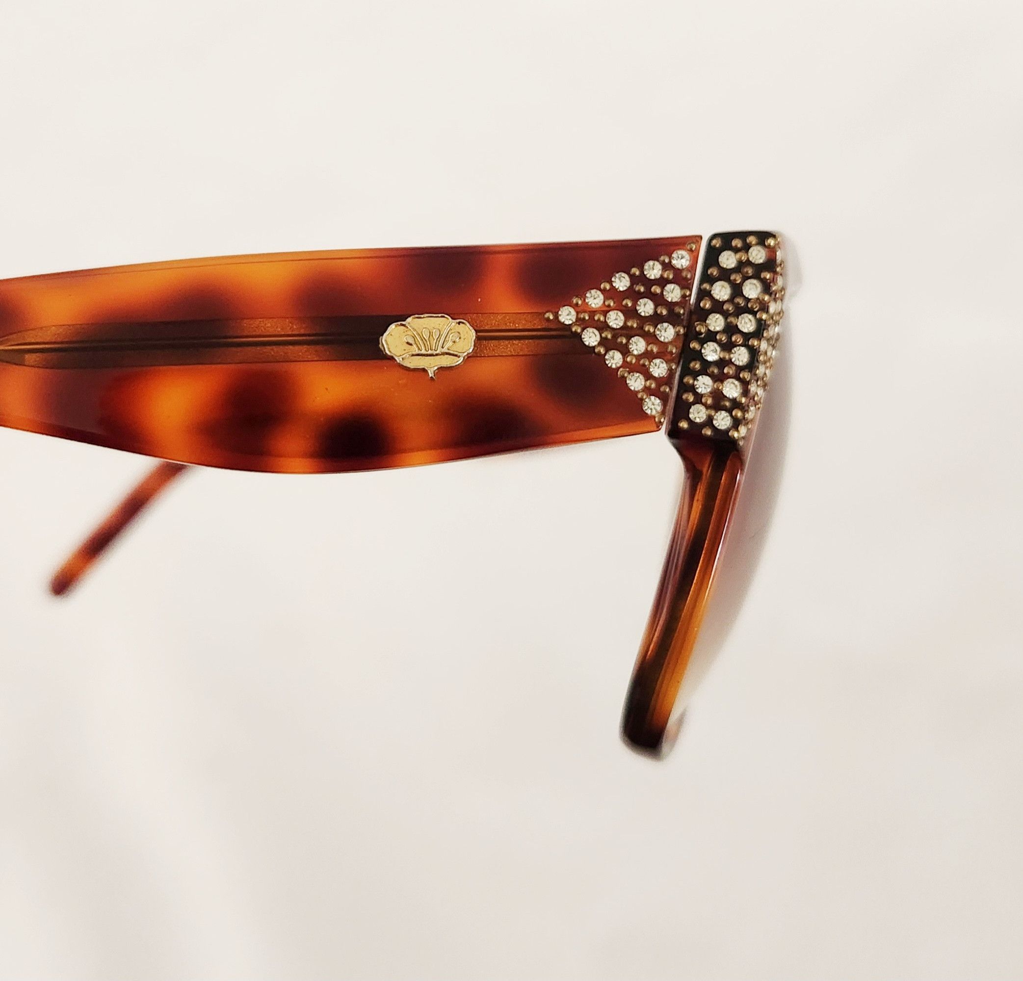 Designer × Vintage Stendhal Vintage Sunglasses Tortoise shell with Rhinestones Size ONE SIZE - 16 Thumbnail