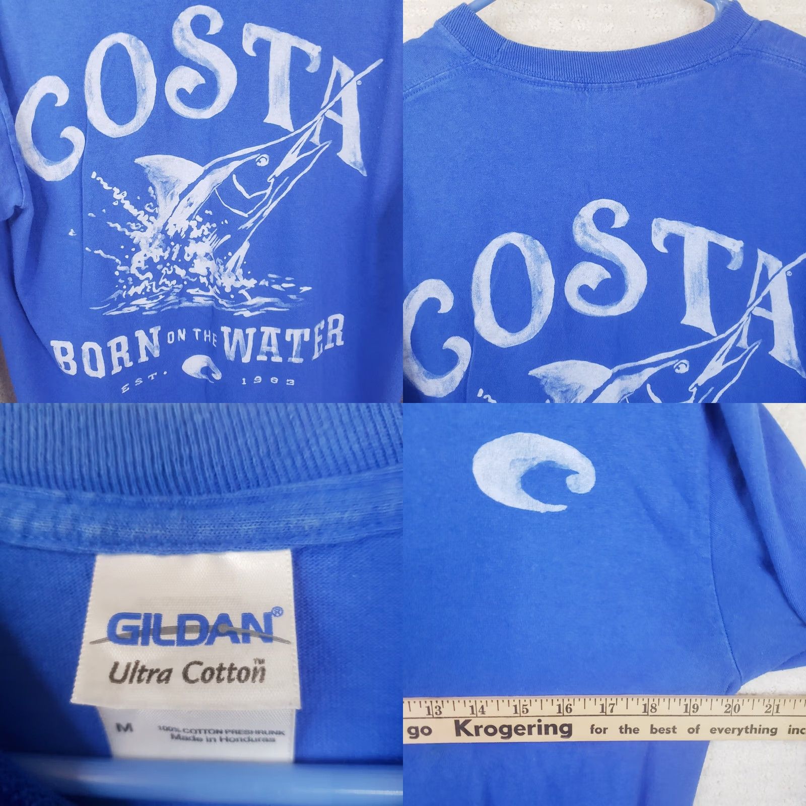 Costa Del Mar Costa Del Mar Shirt Mens M Light Blue Long Sleeve Crew Neck Fishing Logo Tee Size US M / EU 48-50 / 2 - 7 Thumbnail