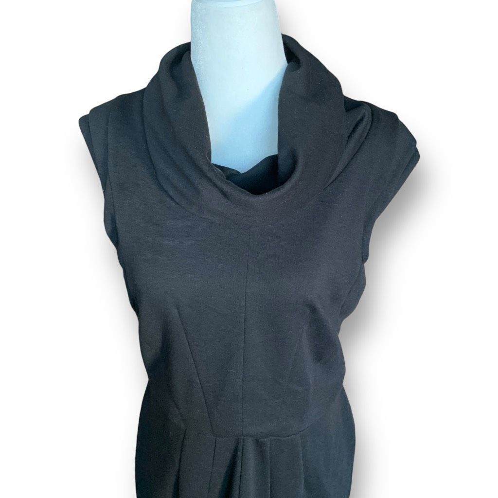 Saks Fifth Avenue Saks Fifth Avenue Cap Sleeve Knee Length Black Cowl Neck Dre Size M / US 6-8 / IT 42-44 - 9 Thumbnail