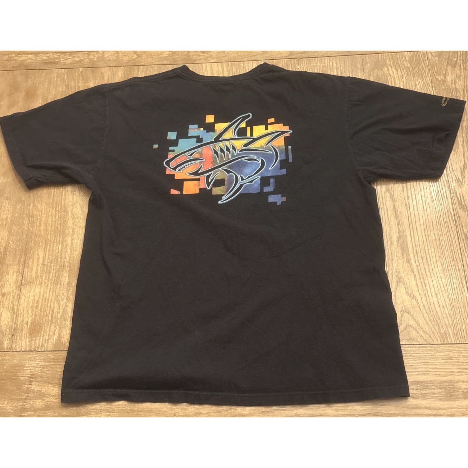 Vintage Crazy Shirts Hawaii Digital Shark T Shirt Size L Black Mens Regular T-Shirt Hawaii Beach Fish Shark Size US L / EU 52-54 / 3 - 6 Thumbnail