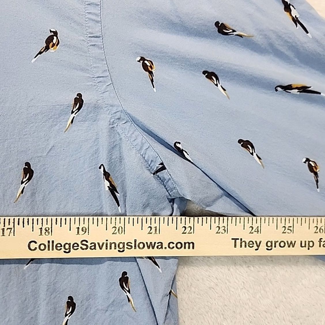 Vintage Crosby & Howard Stretch Light Blue Mens L Button-Down Shirt Bird Parrot Dress LS Slim Cotton Woven Casual Wear Size 42R - 5 Thumbnail