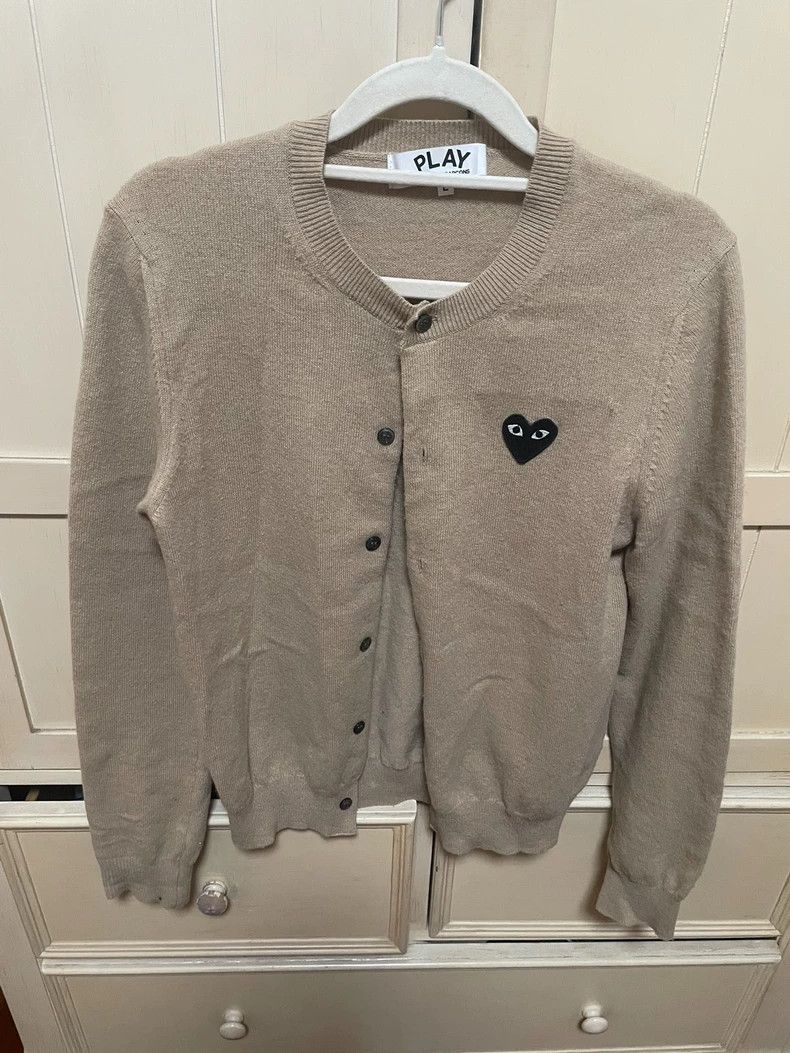 Comme des Garcons Comme Des Garcons Camel Black Heart Cardigan Size L / US 10 / IT 46 - 1 Thumbnail