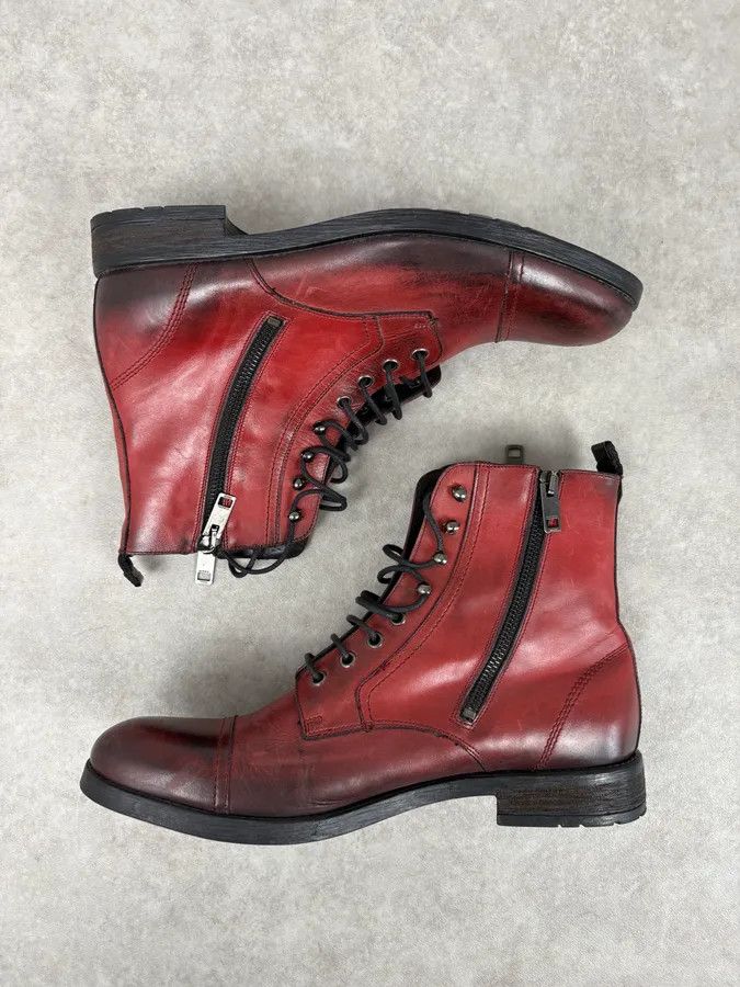 Diesel Diesel Raw Red Leather Combat Boots Size US 9 / EU 42 - 3 Thumbnail
