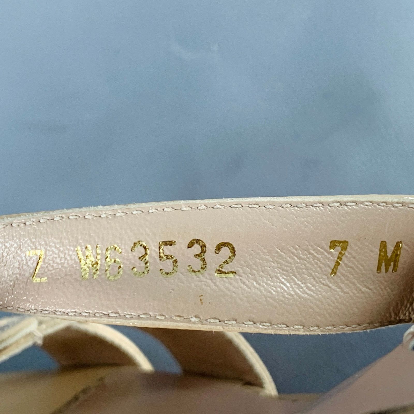 Stuart Weitzman STUART WEITZMAN 7 Beige Textured Cork Platform Wedge Sandals Size US 7 / IT 37 - 8 Thumbnail