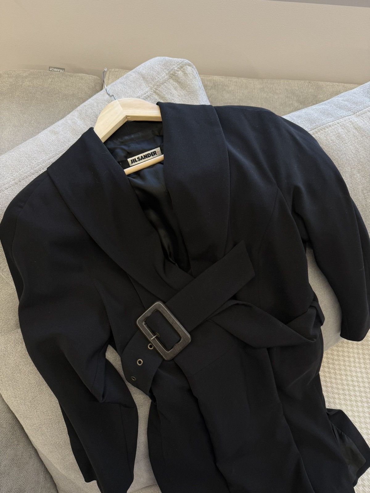 Jil Sander Archive 80-90s Jil Sander + West Germany Black Dress Coat Size M / US 6-8 / IT 42-44 - 6 Thumbnail