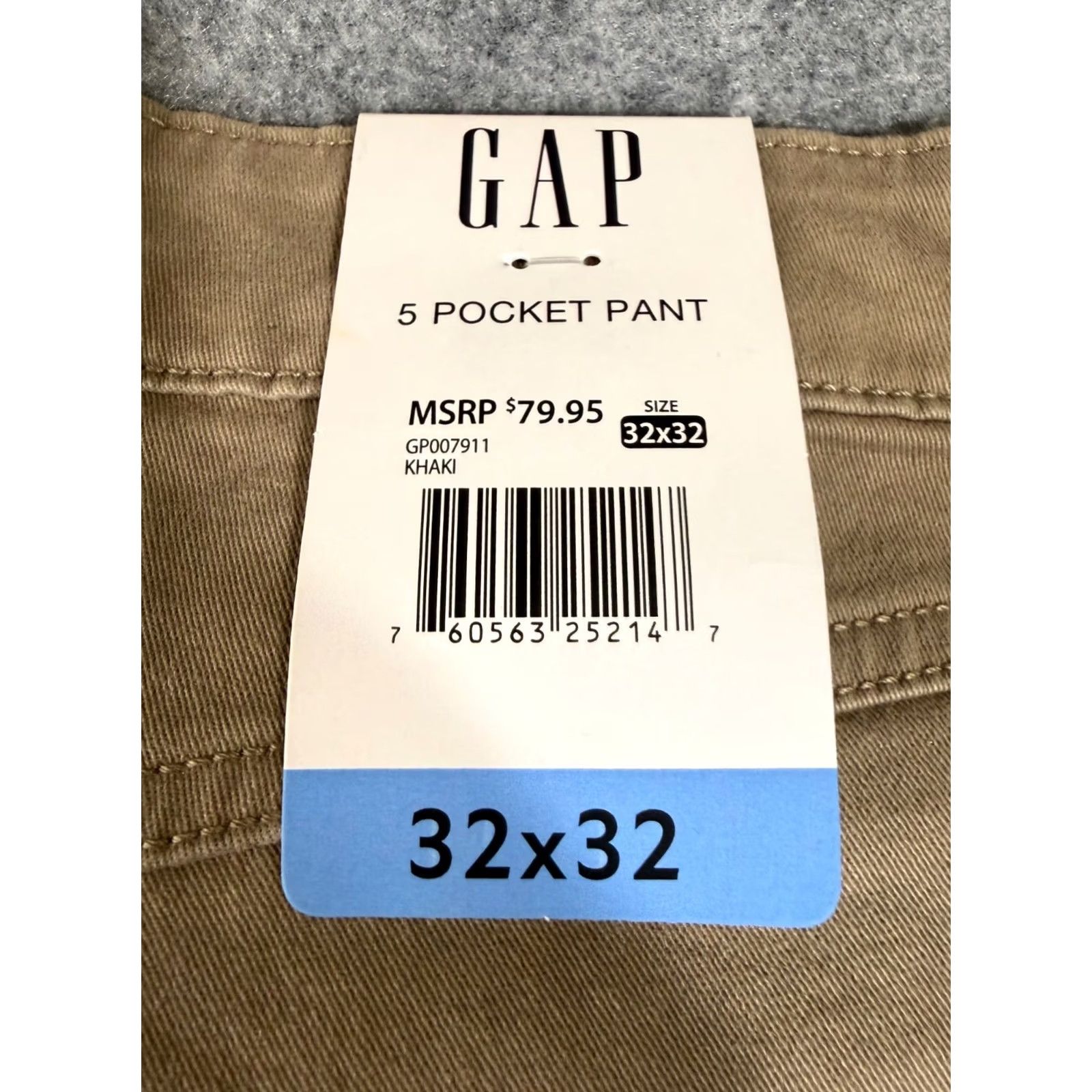 Gap Gap 5-Pocket Pants Mens 32x32 Khaki Beige Slim Fit Super Soft Stretch Twill Straight Leg NWT Size US 32 / EU 48 - 6 Thumbnail