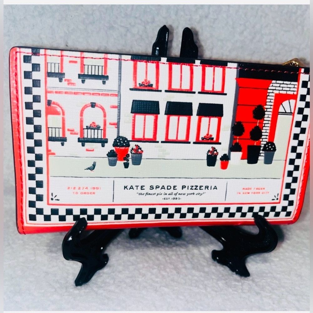 Kate Spade Kate Spade ♠️ Slice Pizza Shop 🍕Embossed Leather Small Sli Size ONE SIZE - 2 Thumbnail