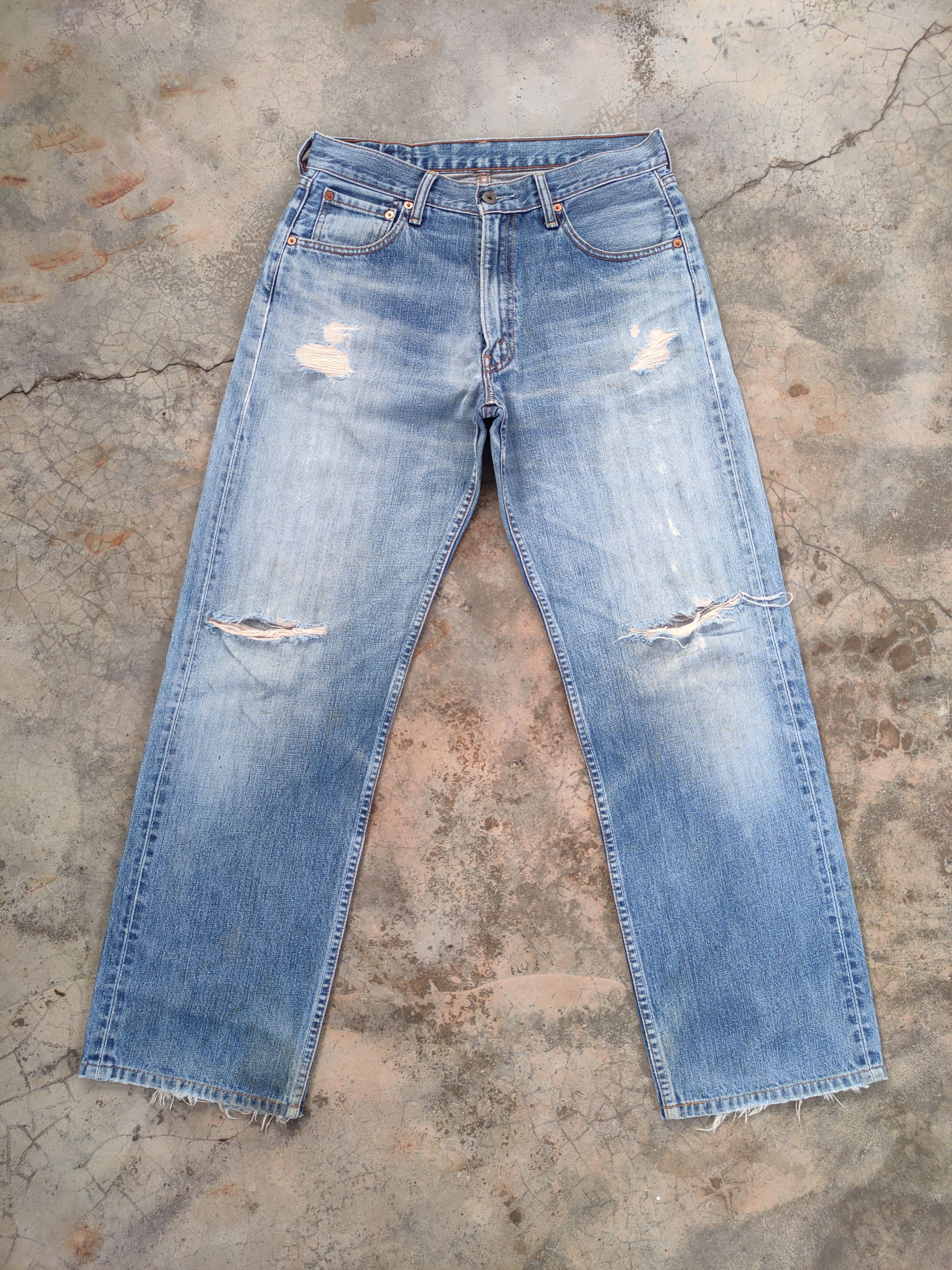 Levi's Vintage Clothing VINTAGE LEVI'S 503 FADED DISTRESSED RIPPED JEAN DENIM PANTS Size US 31 - 1 Thumbnail