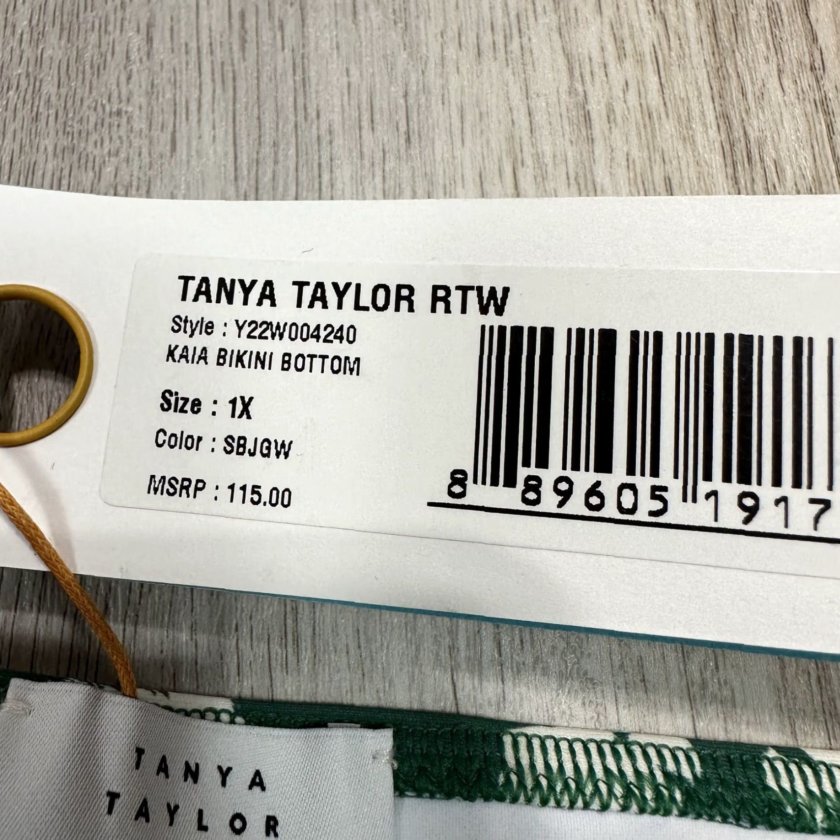 Tanya Taylor Tanya Taylor KAIA Bikini Bottom Green Floral Striped High Waist Swim 1X NWT Womens Size 40" / US 18 - 5 Thumbnail