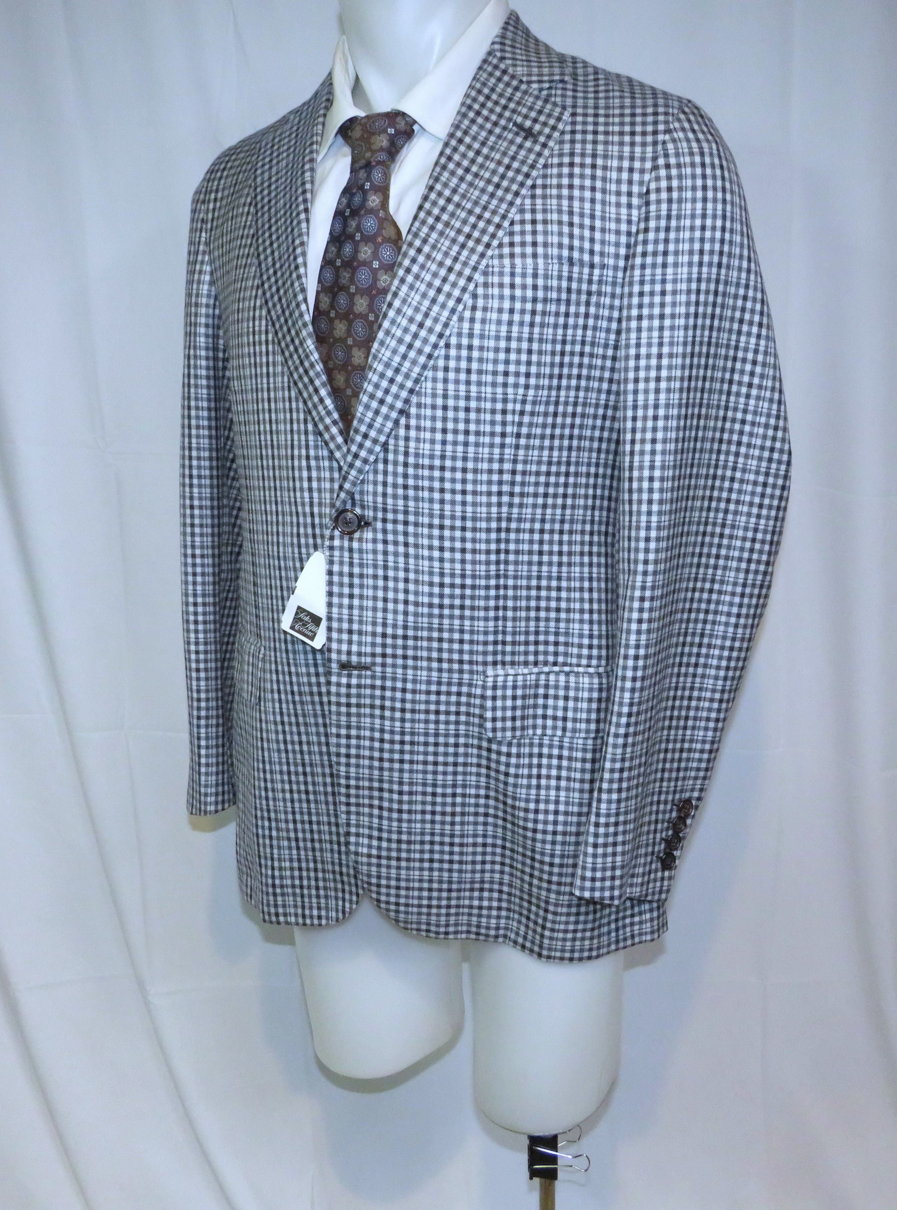 Brioni Piuma Sky Blue Check Cashmere Silk Two Button Blazer 40R NWT Size 40R - 6 Thumbnail