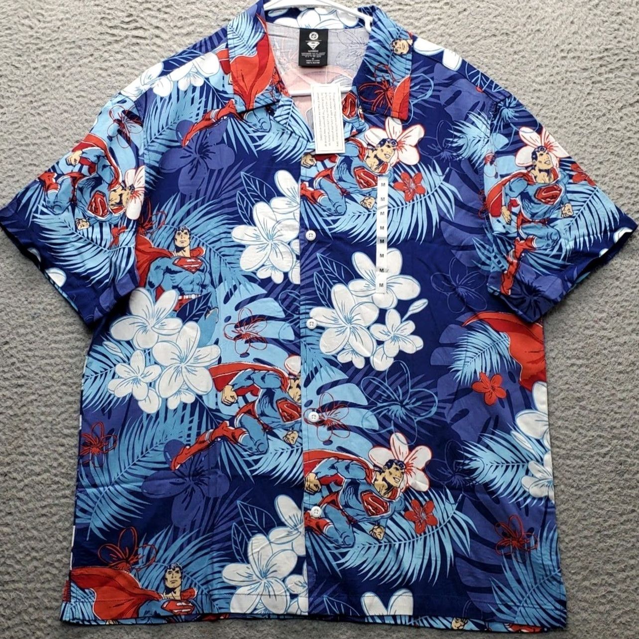 Vintage DC Superman Hawaiian Shirt Mens M Multi Floral Short Sleeve Shirt Collared Button-Up Slit Outdoors Casual we? Size US M / EU 48-50 / 2 - 2 Thumbnail